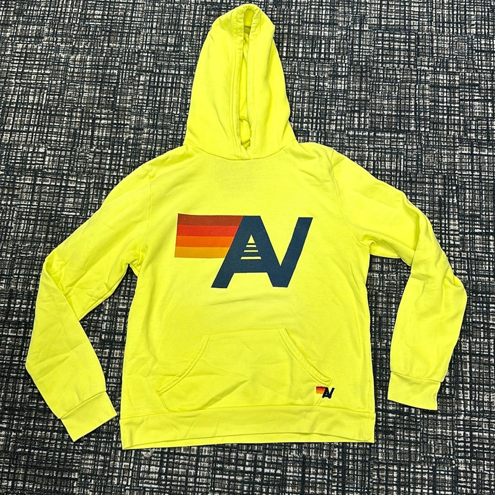 Aviator Nation hoody bright yellow size large